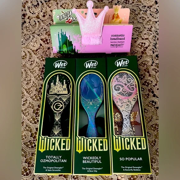 3 Pack Wet Brush Wicked Collection w/Accessories + Bonus Headband 💚New🩷 - Picture 3 of 8